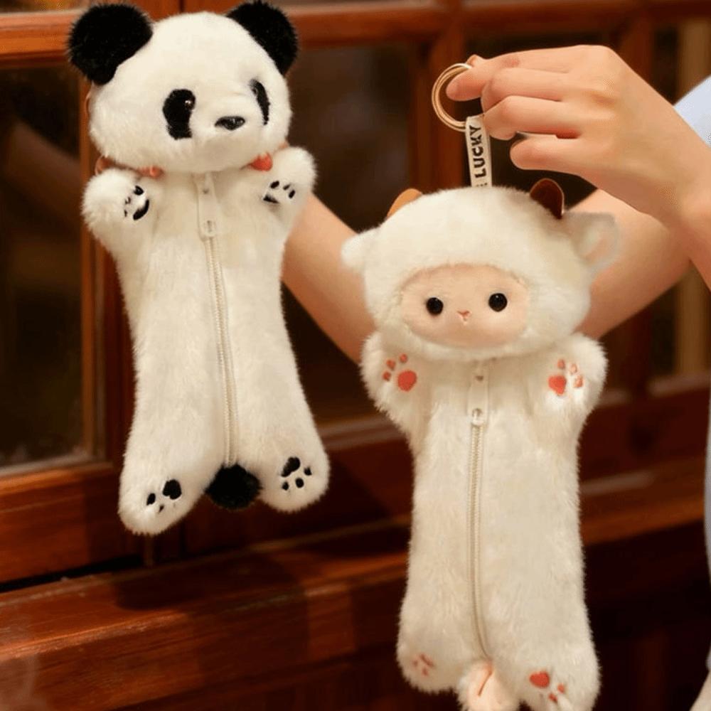Soft Plush Plush Pencil Case Cartoon Cosmetic Bag Multi Function Storage Bag Office Stationery