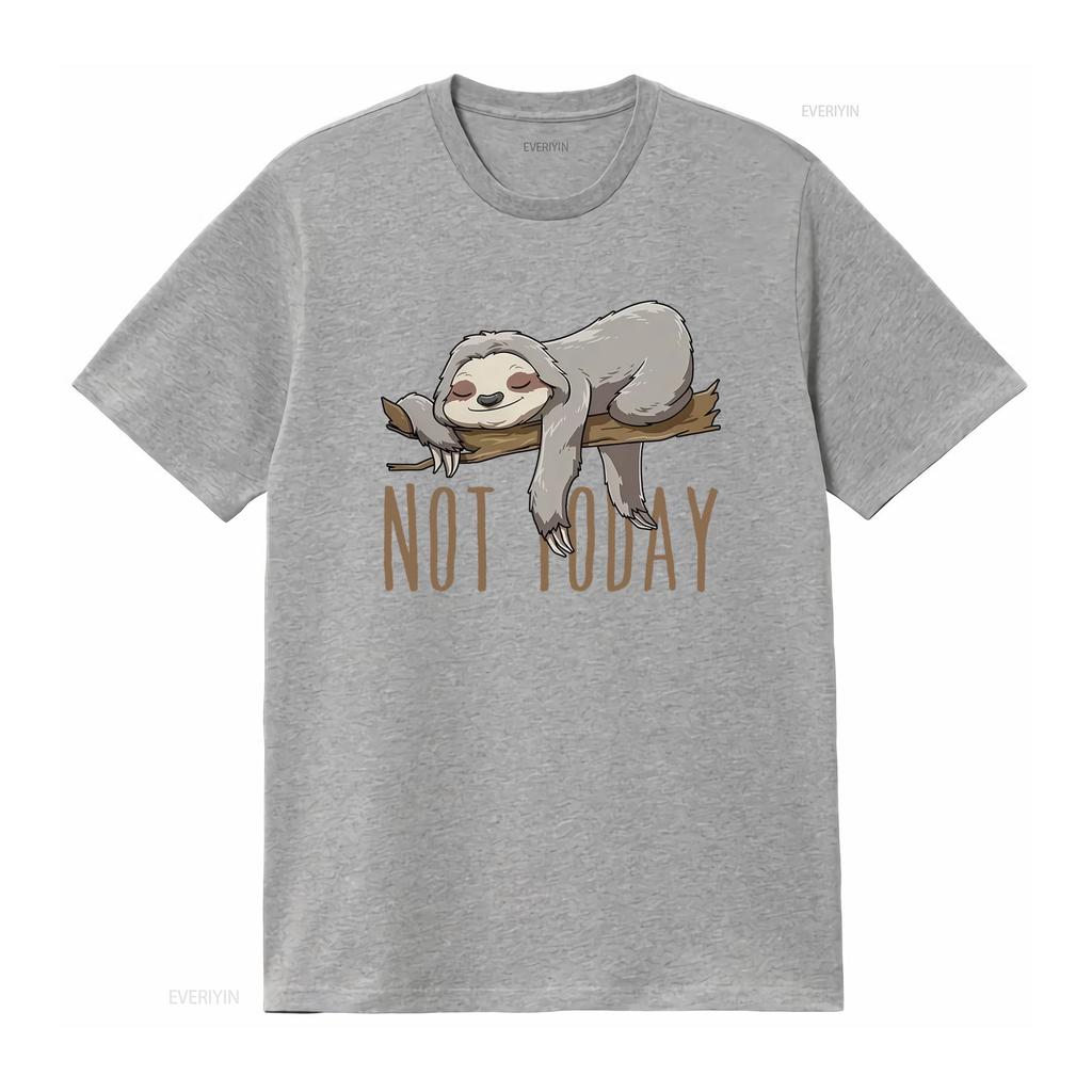 Cute Sleeping Sloth Design T Shirt Not Today Motif Available in All Sizes DSN 221121 vintage Washed Casual designer clothes