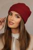 Women' Woolen Hat with Turn-Up in Wine Color Kamea-Krokus
