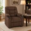 Electric Reclining Relax Chair With Lumbar Heat Vibration Massage Silent Motor Memory Function USB Pockets Brown