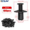 10/20/30/50/100pcs 8mm Plastic Rivets Fastener Clips Car Bumper Fender Push Pin Clip Universal For Toyota Ford Kia Nissan Yamaha