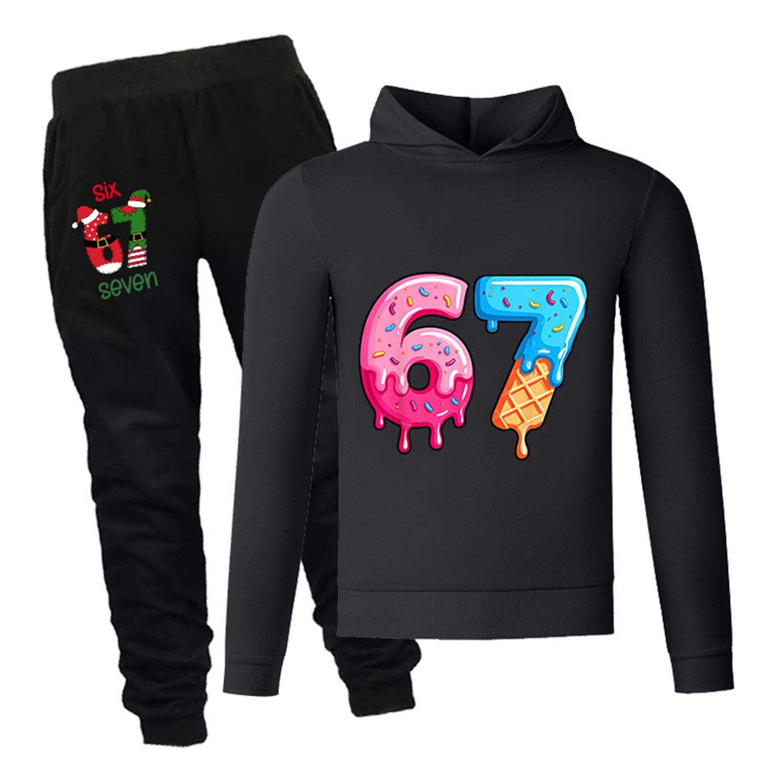 Children s Long-sleeved Loose-fitting Pullover With Letter Print Set 100