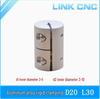 CNC Aluminum Alloy Rigid Coupling Clamp for Motor Lead Screw, D20 L30