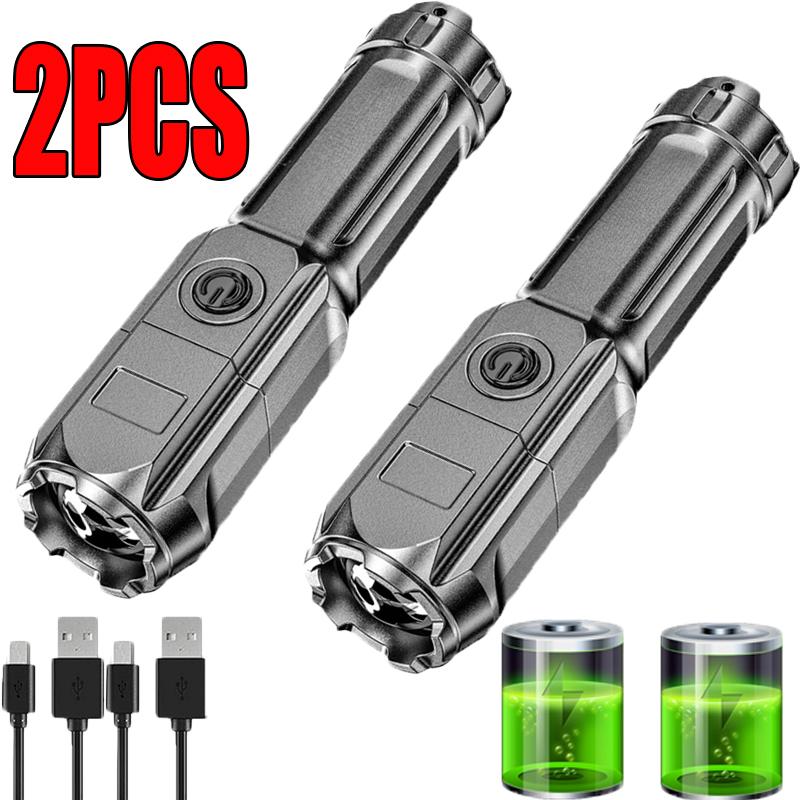 Powerful LED Flashlight 100000 Lumen Tactical Flashlights Rechargeable USB 18650 Waterproof Zoom Fishing Hunting LED Flashlight