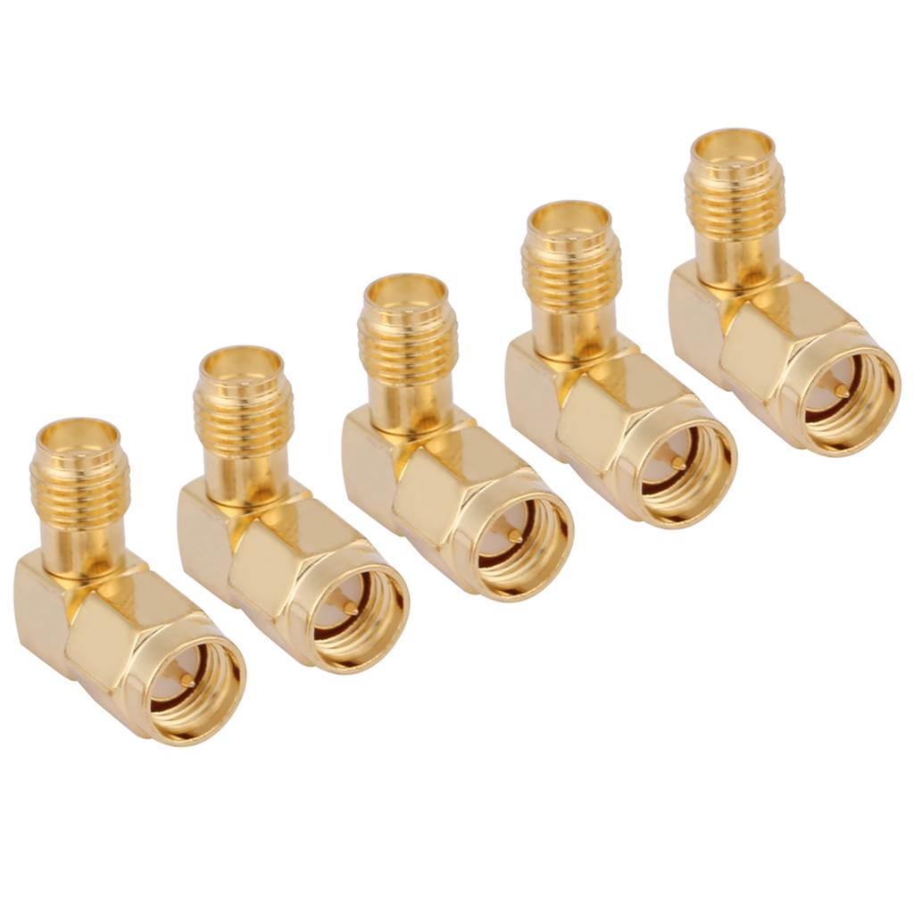 5 Pcs set SMA Male To Female Adapter Right Angle 90 Degree Connector for RF Connection