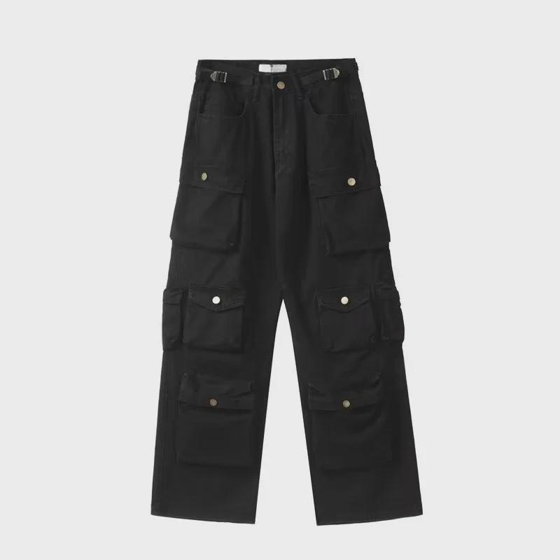 Men's Retro High Street Style Multi-Pocket Workwear Pants