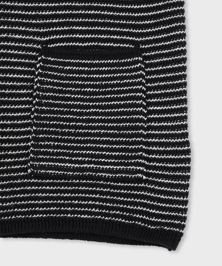 Panicale Cotton Blend Striped Knit Jacket [Navy]
