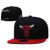 Flat Brim Embroidered Baseball Cap Adjustable Sport Sun Hat Bulls Team