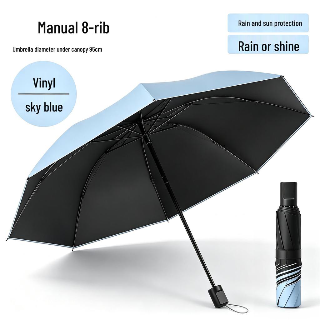 Buckle Automatic Enlarged Sunshade Umbrella - Dual Use for Sun and Rain