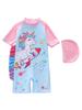 2026 Girls' One-Piece Swimsuit: Cute, Sun-Protective, Short Sleeves, Shorts for Surfing & Pool Activities