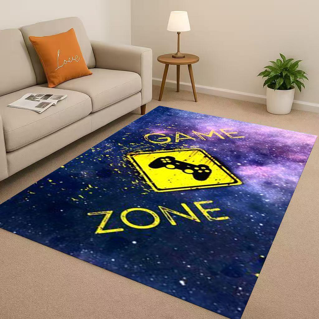 Classic Game Zone Sign Gamer Controller Living Room Non-Slip Area Rug Carpet for Bedroom Kids Playroom Sofa,Home Decor Doormat