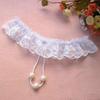 Eksotiske kvinners åpent skritt Blondethongs Truser Sexy kvinner Intimates Pearls Beads Briefs