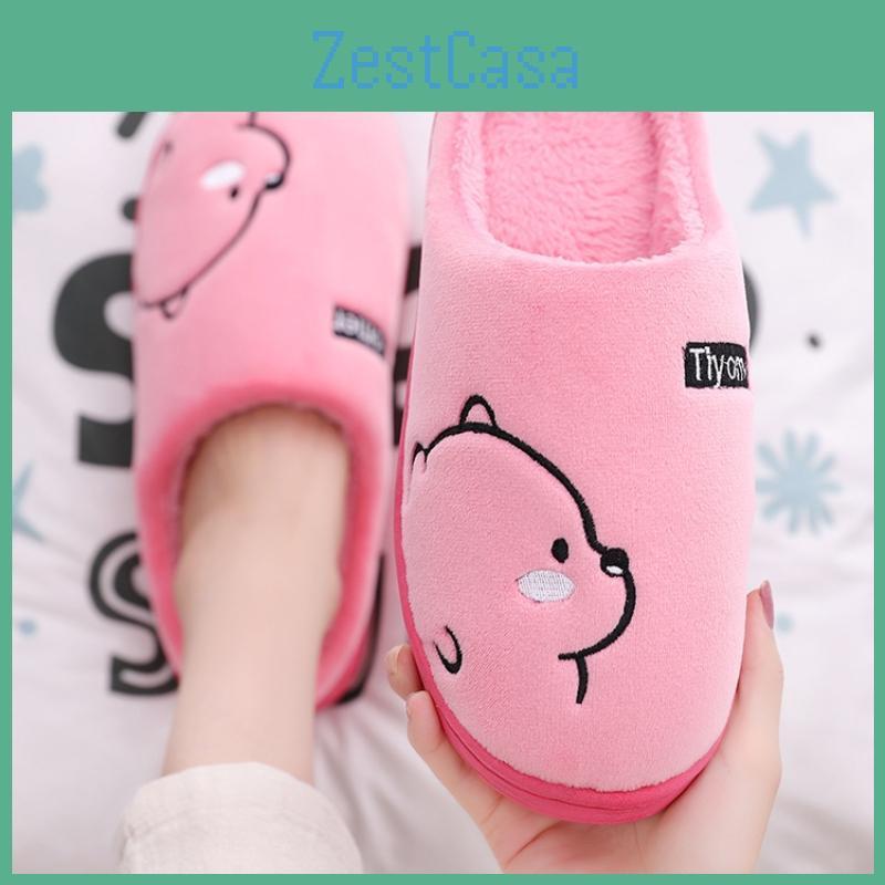 Slippers Bear For Slipon Cartoon Women Winter Warm Plush Fleece Lined Indoor Slippers