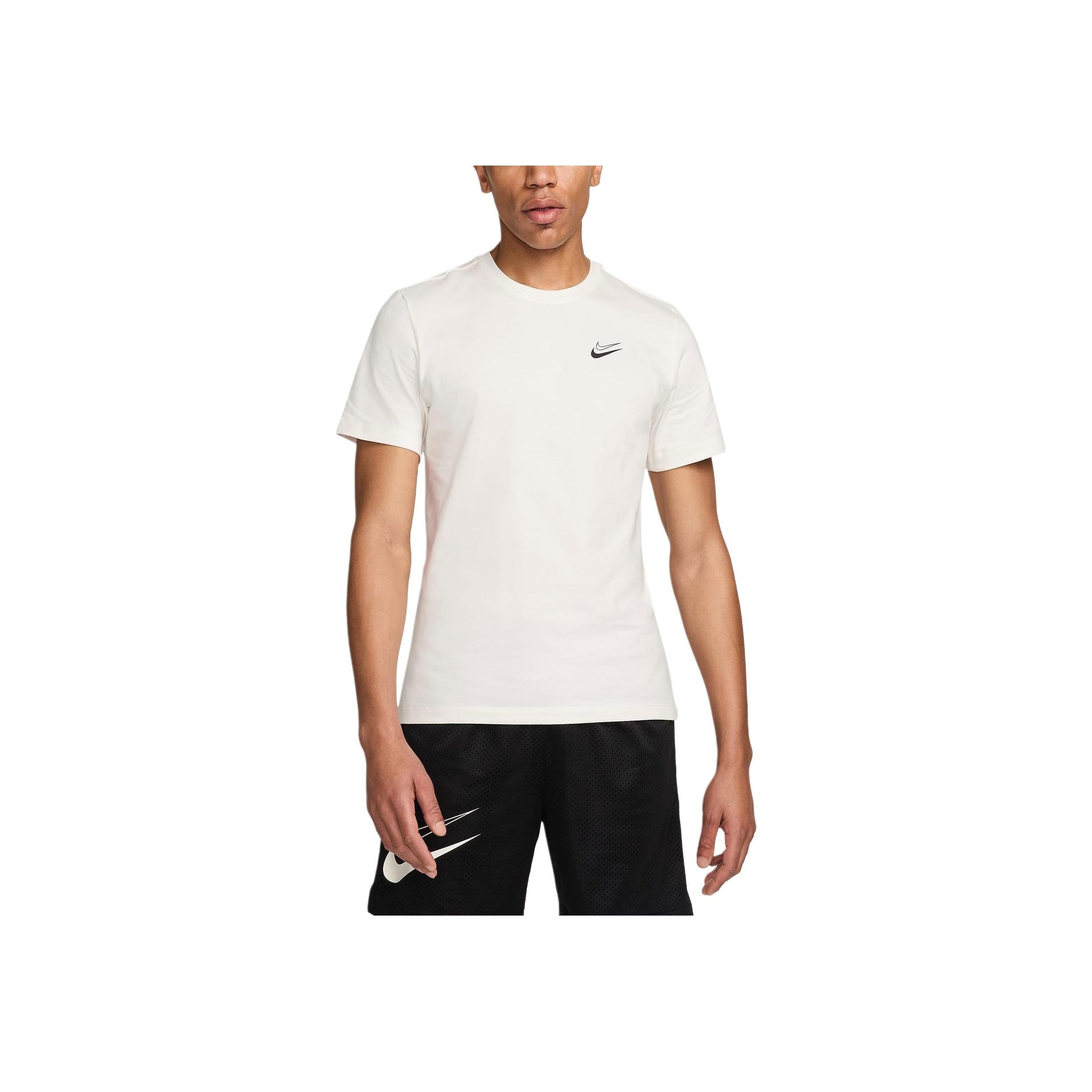 

Nike Solid Color Crew Neck Short Sleeve T-Shirt Men Tops White FV8404-133 L