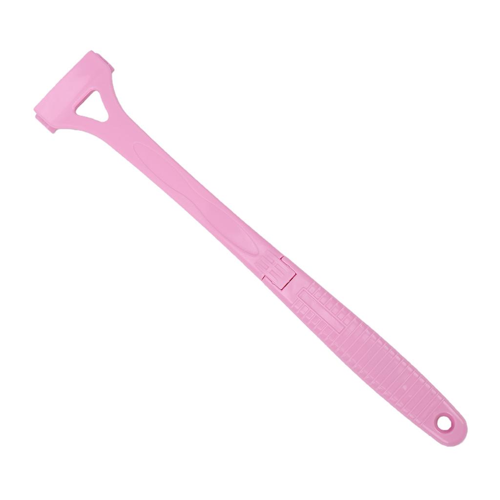 Rückenhaar-Trimmer Manuelles Rasieren Ergonomischer Langer Griff Rückenhaar-Entferner mit 8 Trimmerköpfen für Männer Rosa