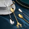 Stirring Spoon Food-grade with Long Handle Stainless Steel Coffee Tea Soup Sugar Dessert Spoon for Christmas