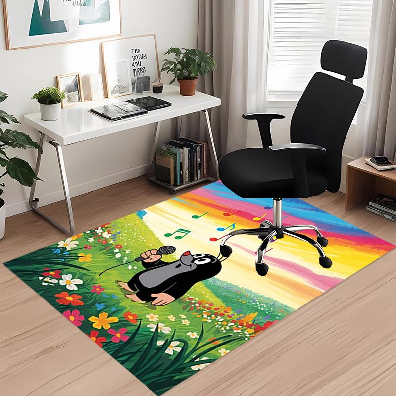 Krtek Printed Carpetrugfor Office Chair Living Room Bedroom Kitchen Room Decor Gifts