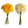 6Pcs Artificial Daffodil Bouquets Simulated Narcissus Bouquet Decorative Yellow And White Floral Arrangement for Living Room Dining Room Entryway