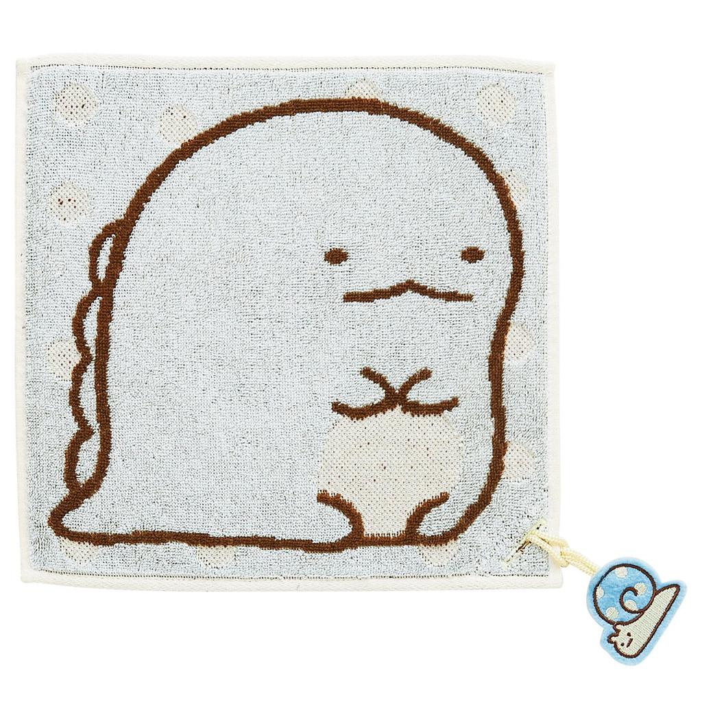 Marushin Mini Hand or Handkerchief with Sumikko Gurashi Lizard Perfect Gift for with Removable Lizard and Fake Snail Design Towel, Towel, Character,