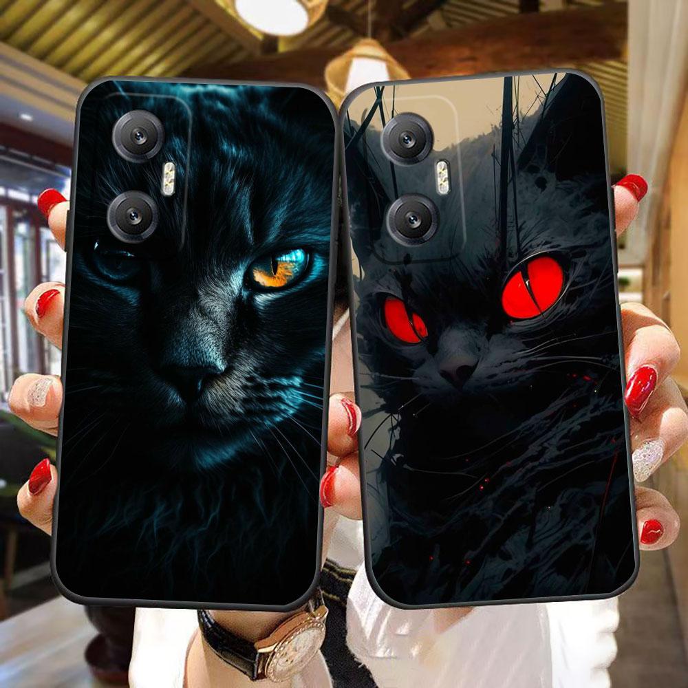 Black Cat Staring Eye Cover Phone Case For Infinix HOT 9 10 10I 10S 11 11S 12 12I 20 20I 20S 30 30I ZERO X 20 30 Play Case Funda