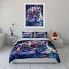 Colorful Tiger Cubs In Water Bedding Duvet Cover Set  (1*Duvet Cover 2*Pillowcases, Without Duvet Insert)