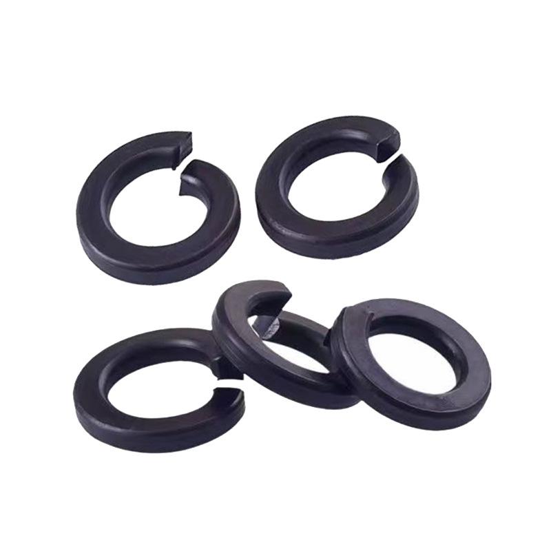 Level 8 Blackened Stainless Steel Anti-Slip Spring Washer, Japanese Standard, Sizes M6, M8, M10, M20.