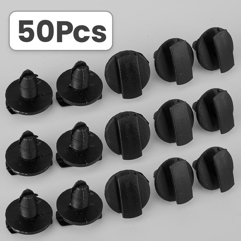 

856553 50Pcs/set Fender Liner Splash Guard Wheel Arch Clip Trim Rivet Fastener Fit for Peugeot 207 307 206 SW CC Black Plastic