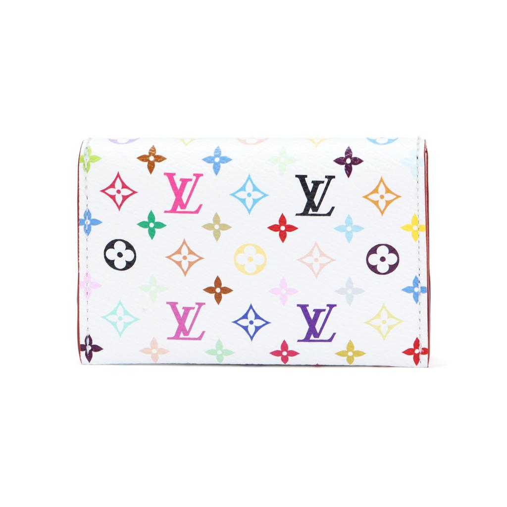 Louis Vuitton x Takashi Murakami Slim Card Holder Multicolor/White Monogram Canvas Women Wallets M27495