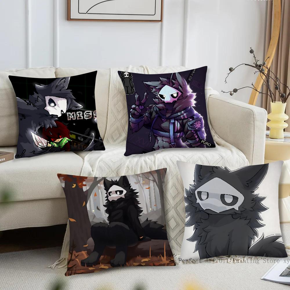 C-Changed Furry Game Pillow Case Square Pillow Bedroom Sofa Leisure Comfort Cushion Car Living Room Home Decoration