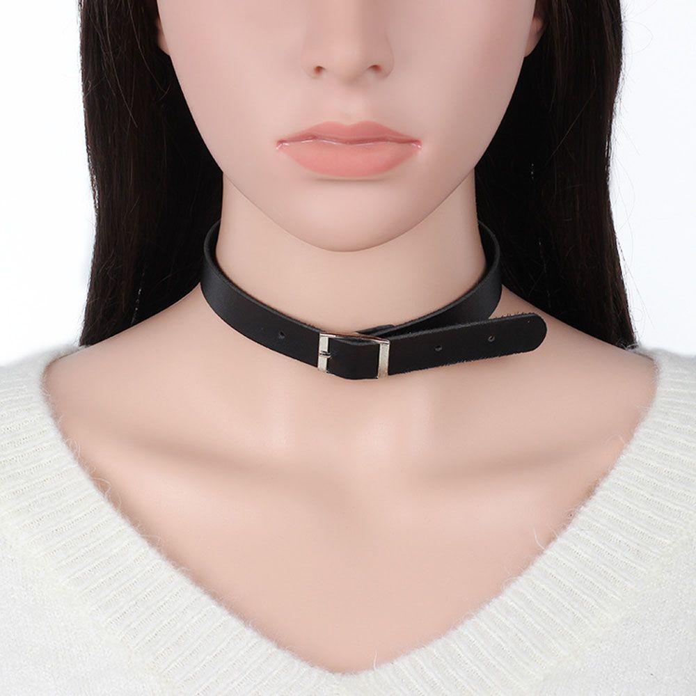 Fine Goth Belt Collar PU Leather Punk Harajuku Jewelry Choker Fashion Accessories Necklaces