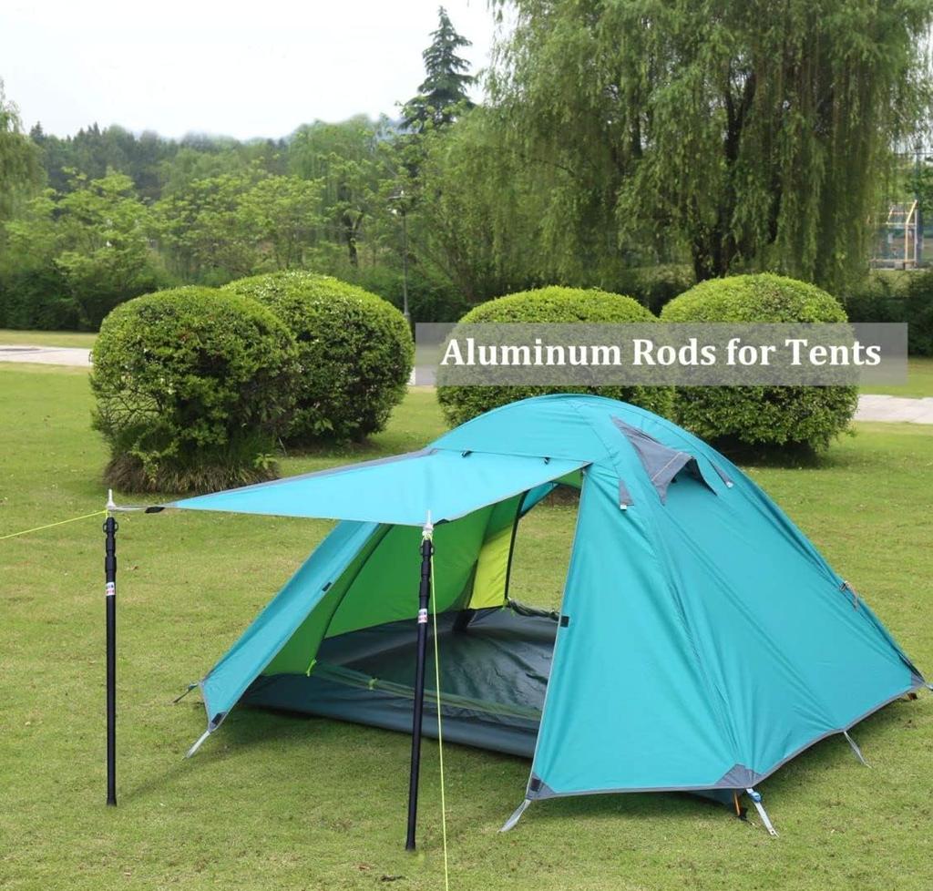 Tarp Tent Telescoping Type Lock Aluminum Tent Diameter 30mm 3 Stepless Set of For Setting Up Tents and Storage Bag Included Pole, Pole, [Reinforced