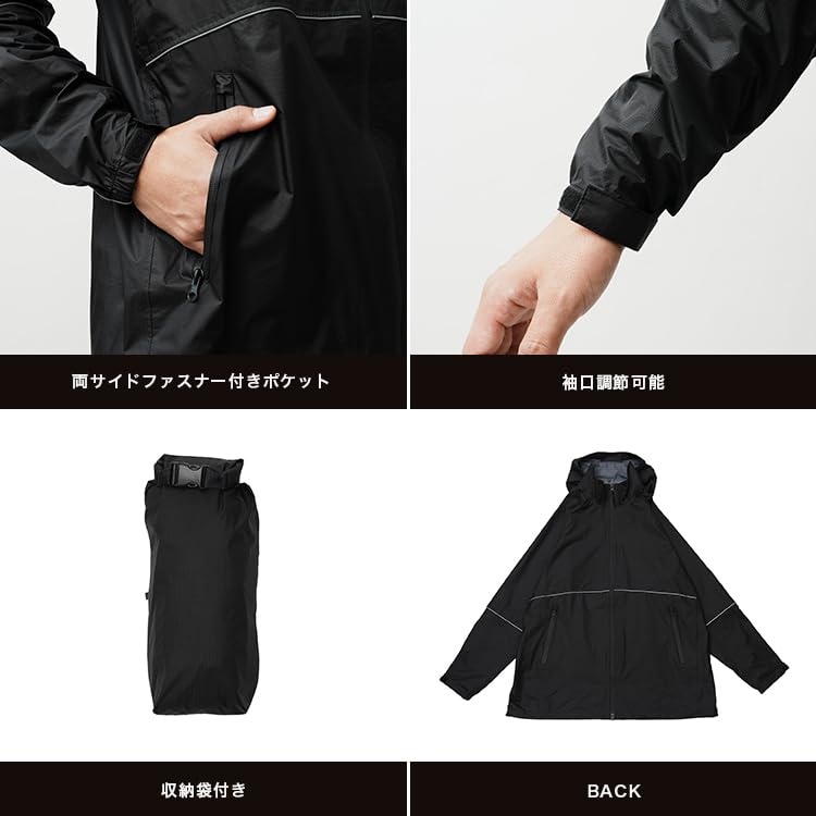 KiU Flex Ride Jacket - Waterproof, Water-repellent, Water-resistant Raincoat with Backpack, Reflective, Stylish, Suitable for Commuting, School, and C
