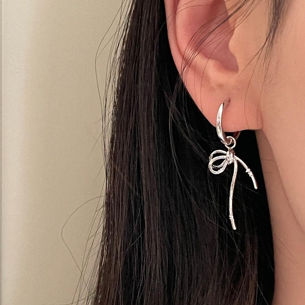 

BF CLUB Серьги-бантики из серебра 925 пробы для женщин Модные Простые Золотые Украшения Предотвращают Аллергию Вечерние Аксессуары