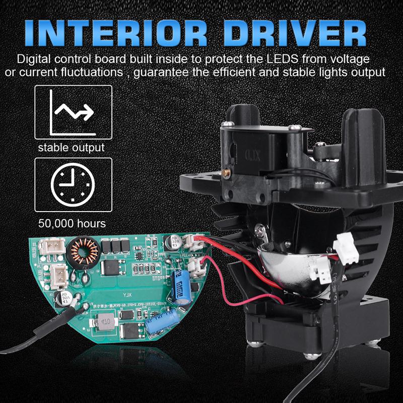 3.0 inch 300W Bi-LED 6PCS+3PCS Car Headlight Projector Lens for Hella 3R G5 30000LM High Low Beam Retrofit Halo Light 6000K