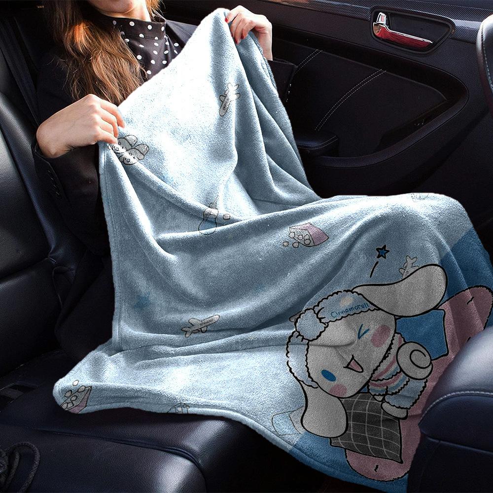 1pc NAME CINNAMOROLL Blanket Lightweight Flannel Throw for Sofa Bed Travel Camping Livingroom Office Couch Chair