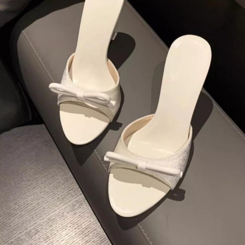 Fashion Summer New Sandals Women's Fashion Round Head Open Toe Butterfly Knot Anti-slip Wear-resistant High-heeled Slippers