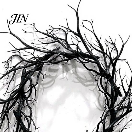 Halloween Party Decor Thorns Wreath, Realistic Spiked Branches, Horror Theme Decoration, Eerie Decoration Dead Branch Spooky for Haunted House Wreath