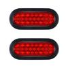 Universal 2X Oval Brake Stop Tail Fog Drl Turn Sealed Marker Lights Flush Mount 6" Inch 24 Led Truck Trailer Boat Utility Red Lens Waterproof 12V