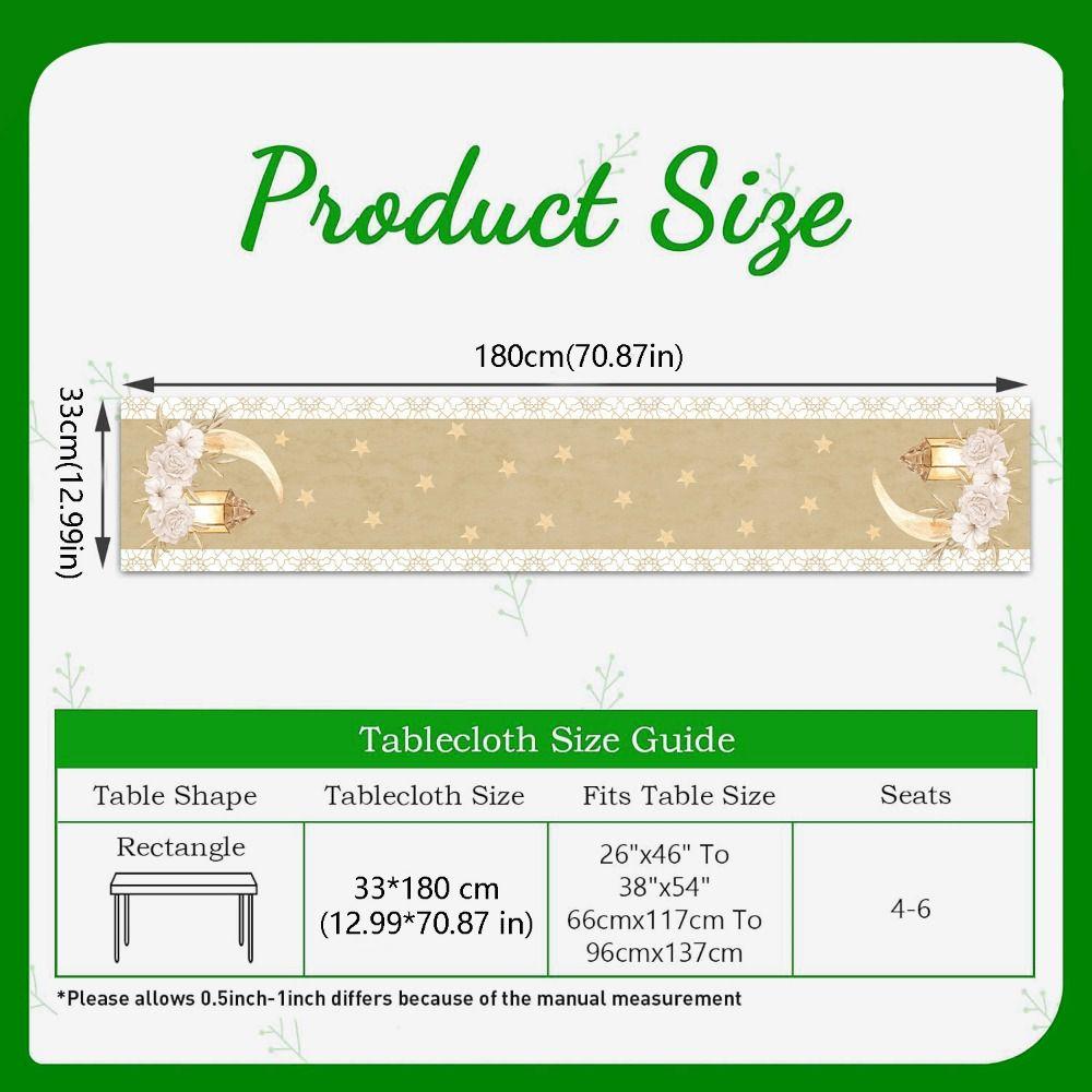 Vintage Ramadan Table Runner Washable Ramadan Decorations  Muslim Party Supplies