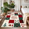 Christmas Custom Name Printed Square Area Rug Soft Non Slip Floor Carpet For Bedroom Holiday Gift