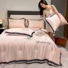Digital Wide Edge Washed Silk Like Ice Silk Embroidery Tencel Summer Quilt Four Piece Set Air Conditioner Cool Summer Quilt