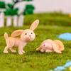 7pcs Set Of Cartoon Simulation Cute Long-Eared Rabbit Doll Cute And Obedient Rabbit Desktop Ornaments