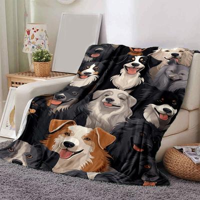 1 Stück Welpen-Druck Leichte Flanelldecke, Bequeme und Warme Decke, für Camping Sofa Bett und Couch Büro, Geschenk
