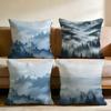 Foggy Forest Mountain Landscape Cushion Cover Multi-Scene Pillow Cover for Home & Car - Reversible, Soft & Durable for Daily Use