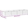 Raised Garden Bed Light Brown 320 X 80 X 45 Cm Galvanized Steel