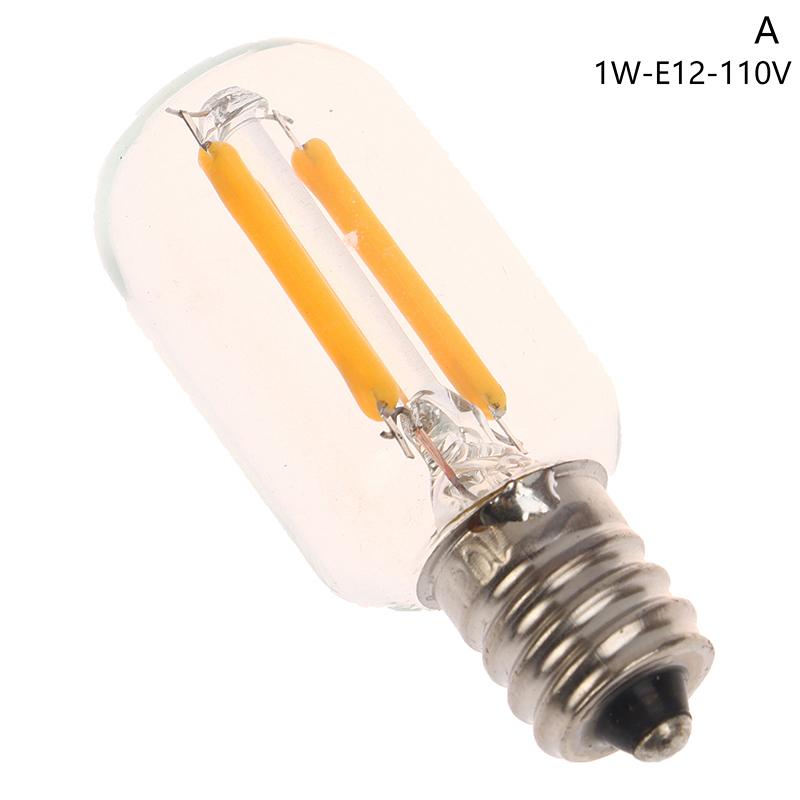 1 szt. Żarówka LED Vintage T20 1W 2W Ciepła Biała 2200K E12 E14 110V 220V Ściemnialna Żarówka Szklana Żarówka Rurkowa do Lodówki