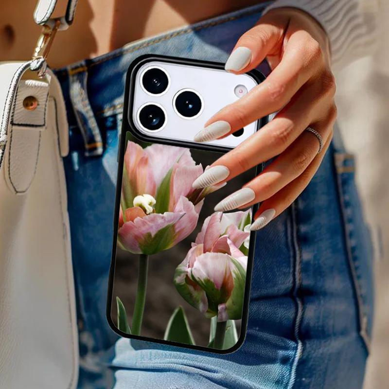 Spring Tulips Flower Phone Case For iPhone 17 Air 14 15 13 12 Max Cover For Apple 16e 11 Pro Max Plus Coque
