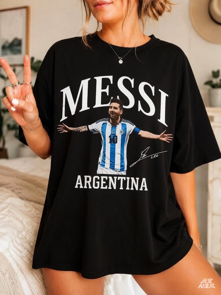 Limited edition Messi Argentina vintage 90s style t-shirt, men's and women's, summer, cotton, gothic, short sleeve, new.