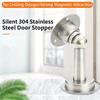 Stainless Steel Door Stopper Bathroom Magnetic Door Stop Catch Heavy Duty Floor Wall Mount Wind-Proof Holder Furniture Hardware
