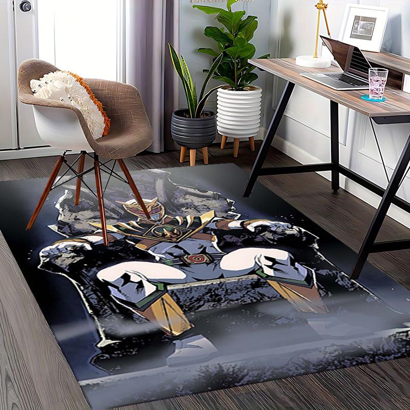 1pc Power Rangers Green Ranger Office Chair Mat - Anime Cartoon Design, Non-Slip Carpet for Home Decor, Suitable for All Seasons, Ideal Gift for Fans.